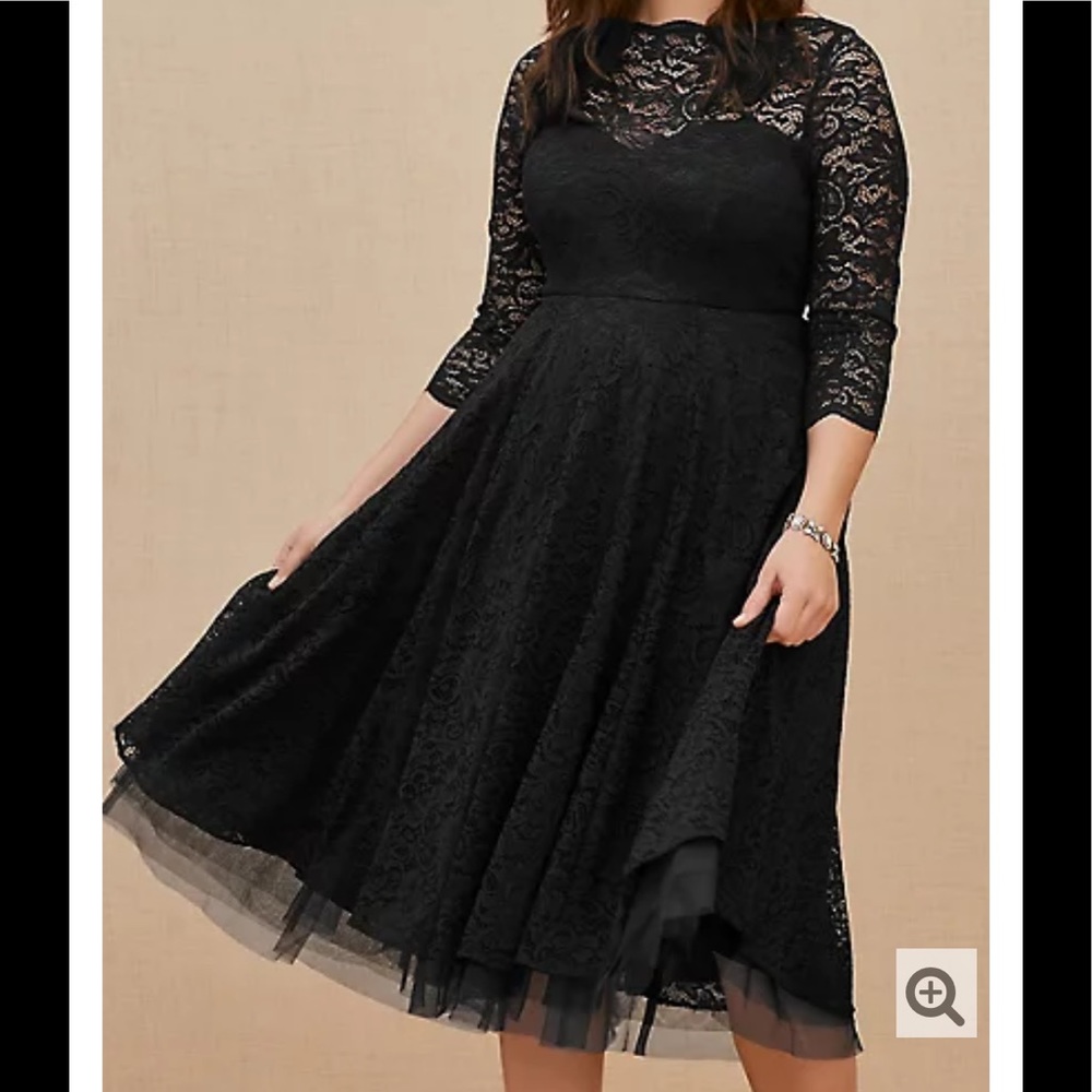 Torrid Black Lace Midi Dress